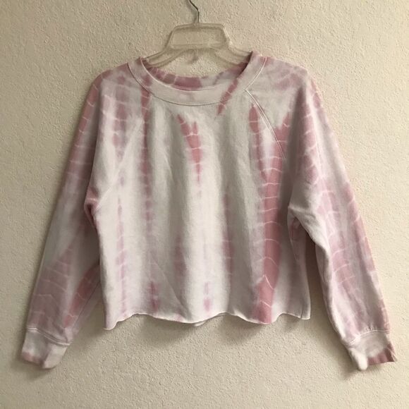 PINK Victoria's Secret Tops - PINK Victoria’s Secret bleached cropped sweatshirt XS‎